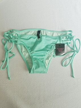 NWT Victoria's Secret Swim Bikini Bottom Mint Green Side Tie Strappy Small